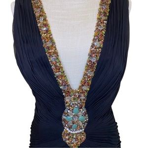 Mandalay V Plunge Pleated Silk Dress